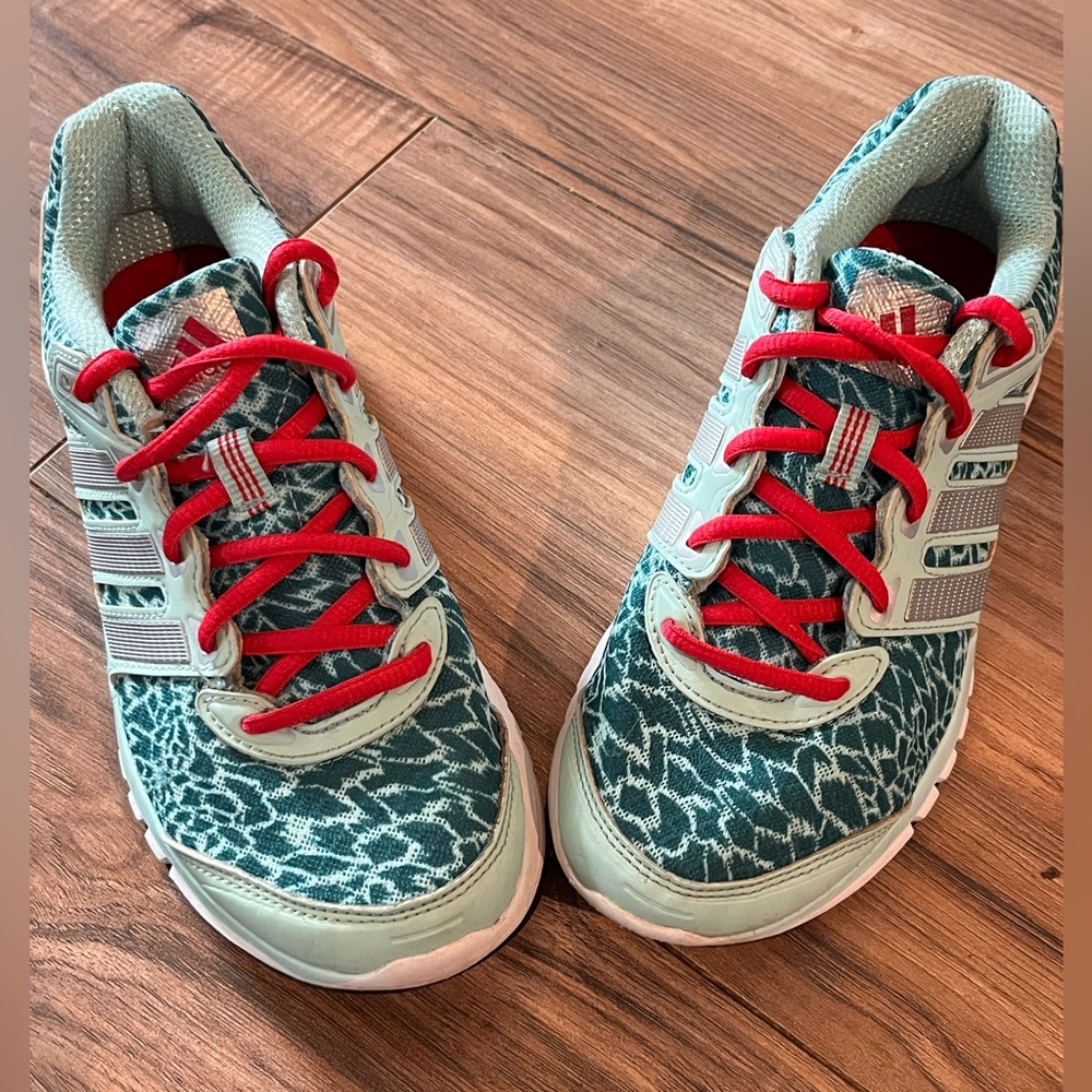 Adidas Women's Green and Pink Lace Sneakers